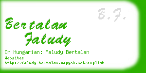 bertalan faludy business card